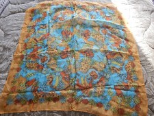 VTG 1970S LADIES SCARF 100 VINAL CHIFFON JAPAN HARP FLUTE PLAYERS