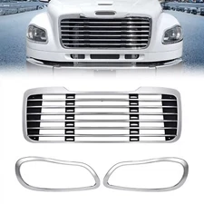 For Freightliner M2 106 112 2002-2022 Chrome Front Grille w/ Headlight Bezel Set
