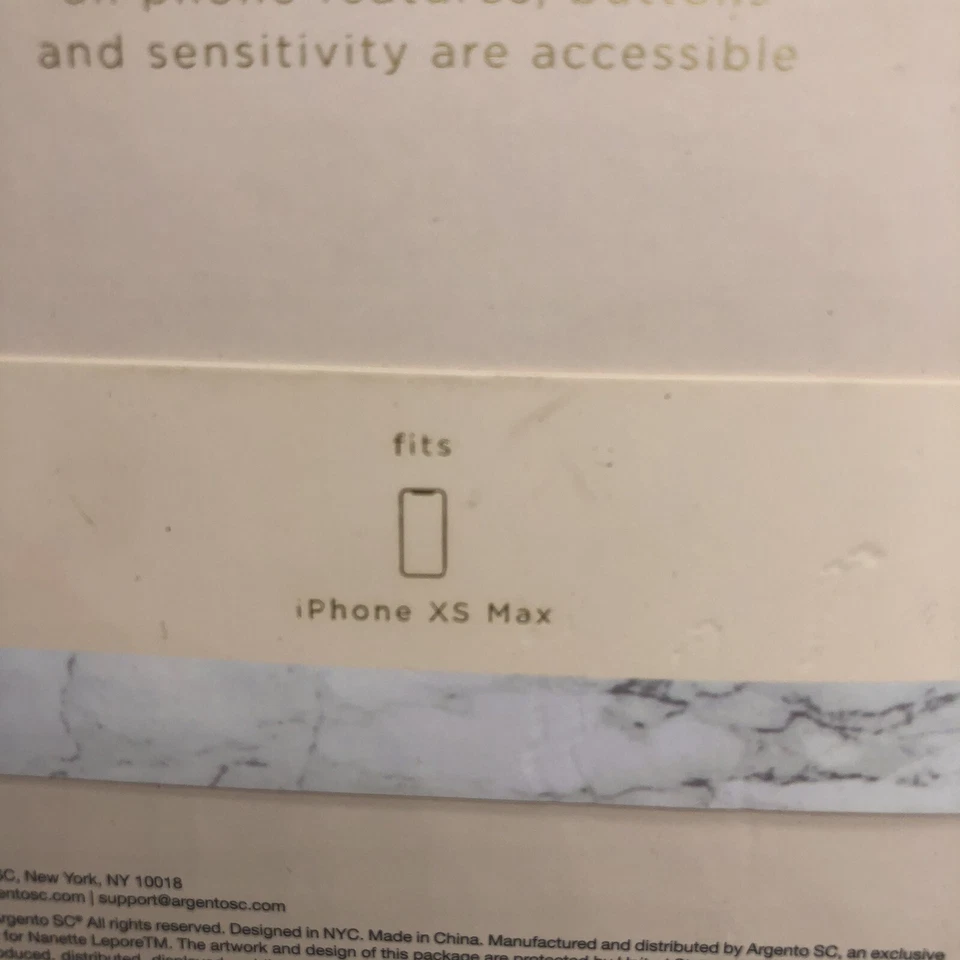 New Nanette Lepore Silver Glitter Iphone XS Max Protective Phone Case - Image 4 of 4