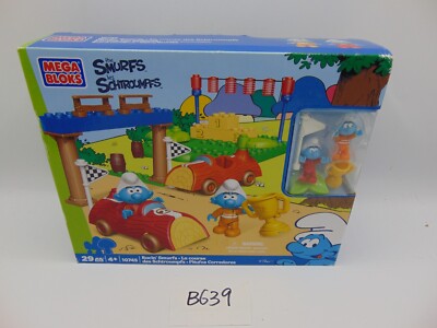 Mega Bloks The Smurf Racin' Smurfs Playset # 10745 - 29 Pieces  New