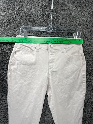Bandolino Lisbeth Cropped Pants Women's 6 Light Pink Skinny Ankle Button Preppy - Picture 11 of 13