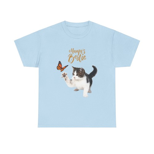 Mama's Bestie: Playful Cat and Butterfly, Mom and Cat Best Gift Funny T-Shirt - Picture 2 of 131