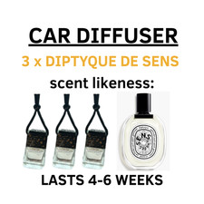 3 X DIPTYQU DE SENS,CAR DIFFUSER,air freshener,designer inspired,Ladies, Perfume