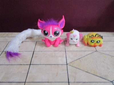 Vintage 3 interactive noise toy pets  yellies spider, cutie pup , Gleemerz