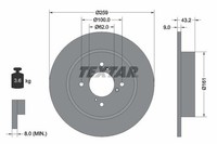 Textar Bremsscheiben Textar PRO Ø 259Mm Voll Beschichtet FüR Suzuki 92231403