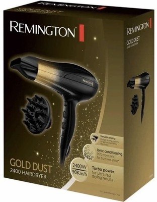 Remington Goldstaub Haartrockner D5208 2400W Ionen Diffusor Brandneu Verpackt 