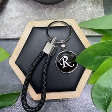 5 Stainless Steel Initial R Pendant Charm Wristlet Keychain New Free Ship D1792