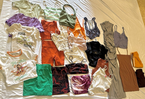 XS Pink Floyd Brittany Spears Multicolor Graphic Tie Dye Tops Dresses Shorts Lot
