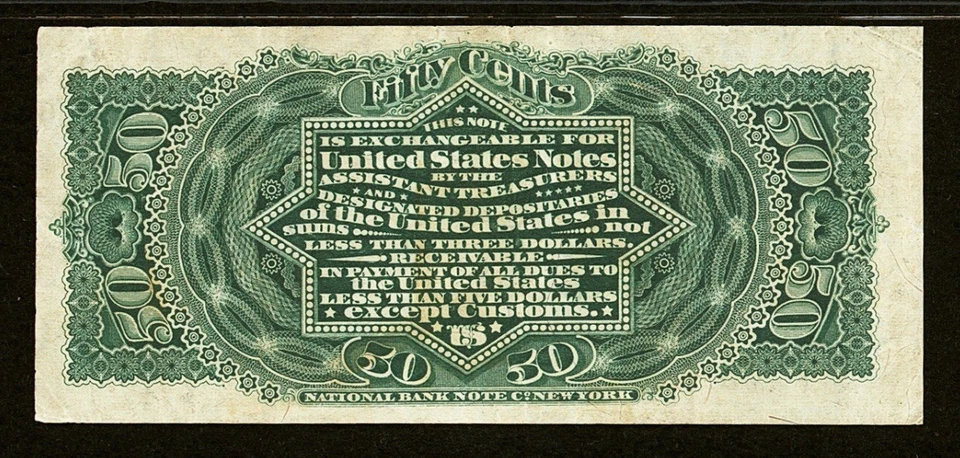 FR# 1374 Fractional 1869 ABRAHAM LINCOLN Currency 50c Fourth 4th Issue, PCGS 35 - Image 4 of 4