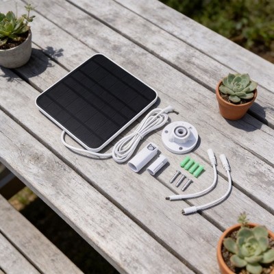 Monokristallines Solar Ladegerät 5W für Ring Doorbell mit komplettem Montagese