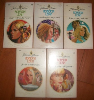 Roberta Leigh 5 Romance Novels 1977 1978 Harlequin Presents