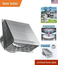 Dryer Vent Cover Outside 4 Inch with Removable Mesh -304 Stainless Steel Wall...