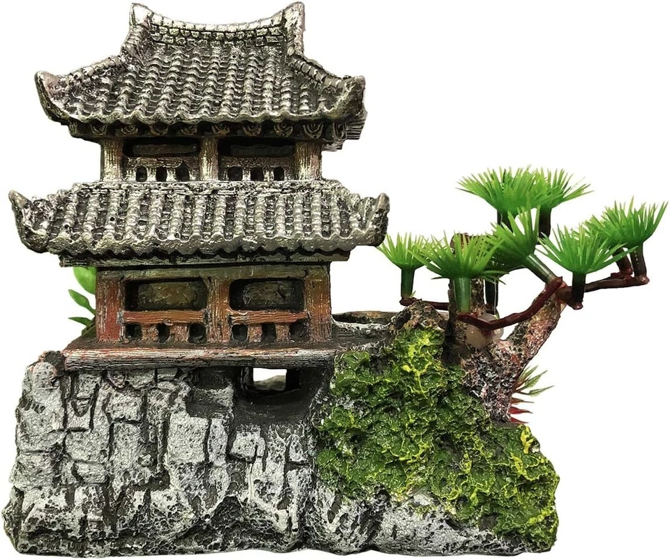 Decoraciones de castillo de resina, escultura de acuario multicolor - peces ecológicos T... Foto 2 de 4