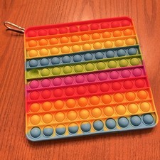 Rainbow Big Popping 8" Silicone Sensory Fidget Toy 100 Bubble Pop Fidgets A5