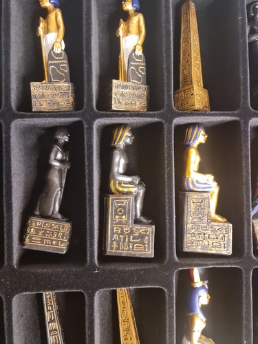 Hand Painted Eygptian Themed Chess Set - with 40x40cm Chess Board - Picture 3 of 11