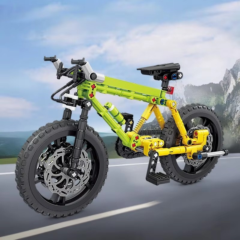 MOC Technology Mountain Off-Road Bicycle 3D Green Building Blocks Set (200 Pcs)