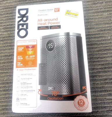 #ad Dreo 1500W Atom Core PTC Heating Oscillating Tower Space Heater w Remote $31.54