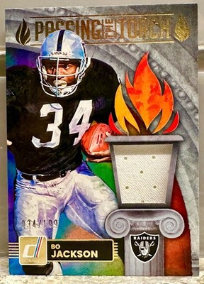 JERSEY # MATCH! 2025 Panini Donruss Bo Jackson / Jeanty 34/199! JERSEY RAIDERS!