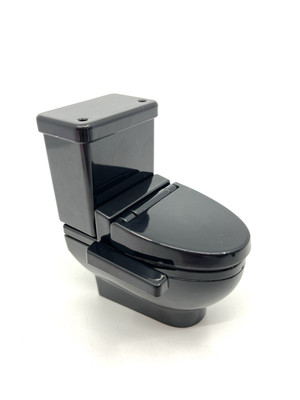 #ad Mini Toilet Bidet Dollhouse Miniature Furniture Japanese Bathroom Black Sealed $7.00