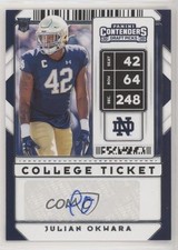 2020 Panini Contenders Draft Picks College Ticket Julian Okwara #178 Auto a8r
