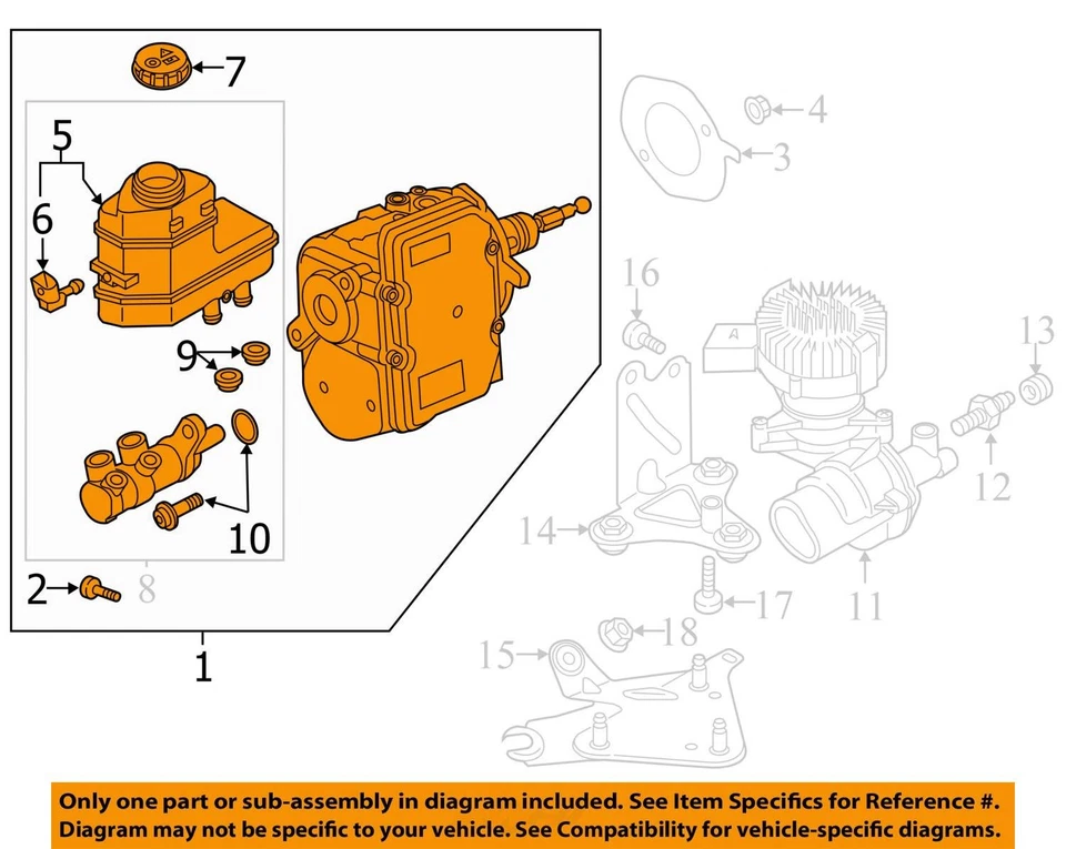 AUDI A3 E-TRON 2016-2018 FRENO CILINDRO MAESTRO POTENCIA CONJUNTO 5QE614105R Foto 3 de 4