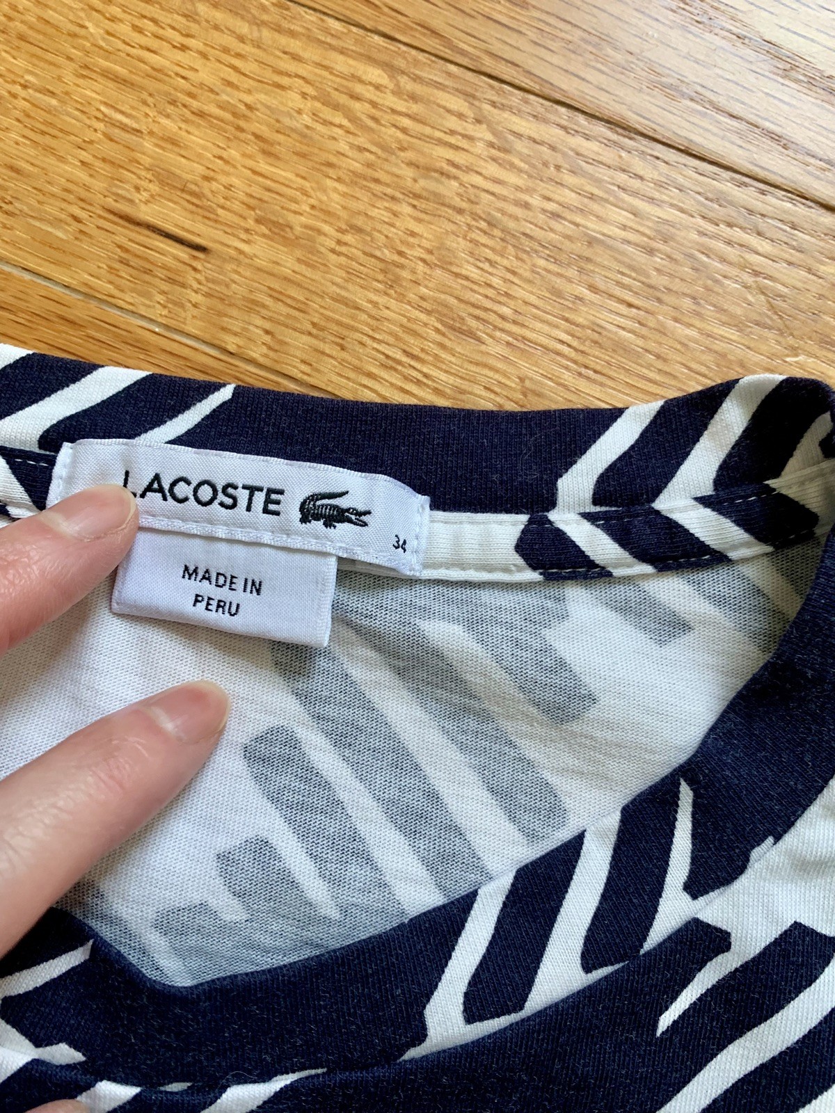 Lacoste Solid & Striped Black White Gingham Megha… - image 4