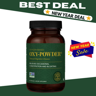 Oxy Powder Colon Cleanse & Natural Detox Pills For Constipation Relief -60 Ct.