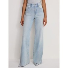 Good American Good Waist Palazzo Wide Leg Jeans Blue Womens NWT - Size 24W