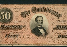 $50 1864 Confederate States of America ** PAPER CURRENCY AUCTIONS