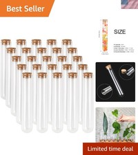 25pcs 50ml Glass Tubes with Cork Stoppers - Perfect for Storage  Decor