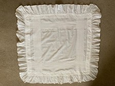 ANTQUE European Layover Flat Sham w/Narrow Tucking and Ruffled Edges - 26" Sq
