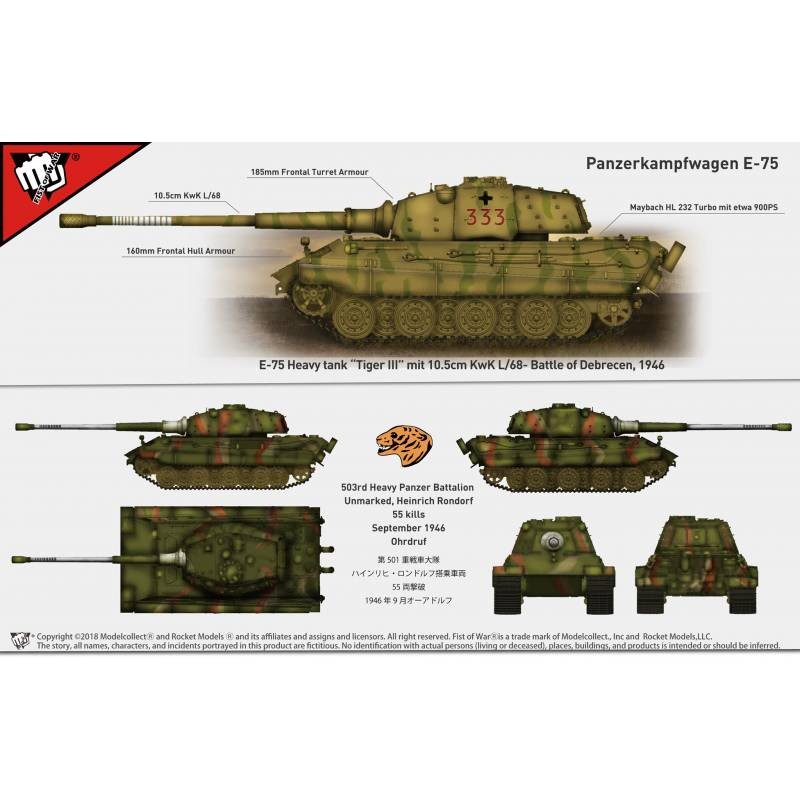 Modello Carro Armato E-75 Heavy 2 In 1 foto 2