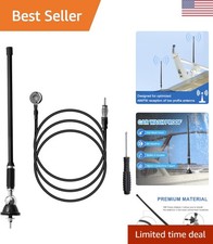 Durable 16 Inch Radio Antenna with Adjustable Mount for Trucks, Boats More