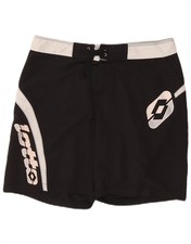 Lotto Mens Graphic Swimming Shorts Large Black Colourblock Polyester AK05