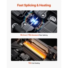 VEVOR Fiber Fusion Splicer 6 Motors, Core & Clad Alignment Fibers Optic Splicer