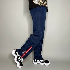 Vintage 90s Nike Track Pants Womens L Navy Blue Polyester Lined USA Olympics