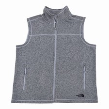 The North Face Gray Fleece Vest Full Zip Outdoors Hiking Casual Mens XL