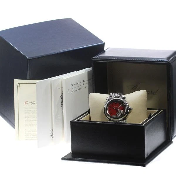 Chopard — Chopard Happy Sport Chinese Zodiac Dragon 28/8436 38mm SS Red Dial Watch #C12457