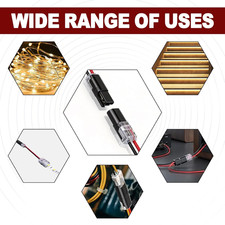 50PCS Double Wire Plug in Connector with Locking Buckle, Low Voltage Wire Con...