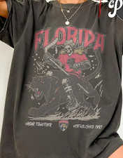 Florida Panthers Hockey Skull NHL Team charcoal color shirt VK11273