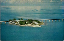 PIGEON KEY Florida FL OVERSEAS HIGHWAY birds eye view Postcard
