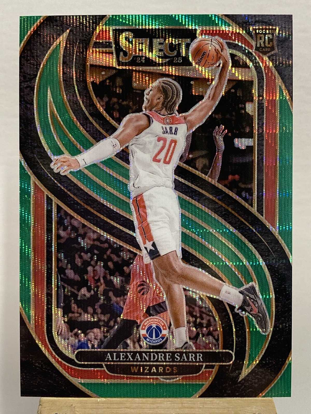 2024-25 Panini Select RC Alexandre Sarr Premier Level Green Wave Prizm /50