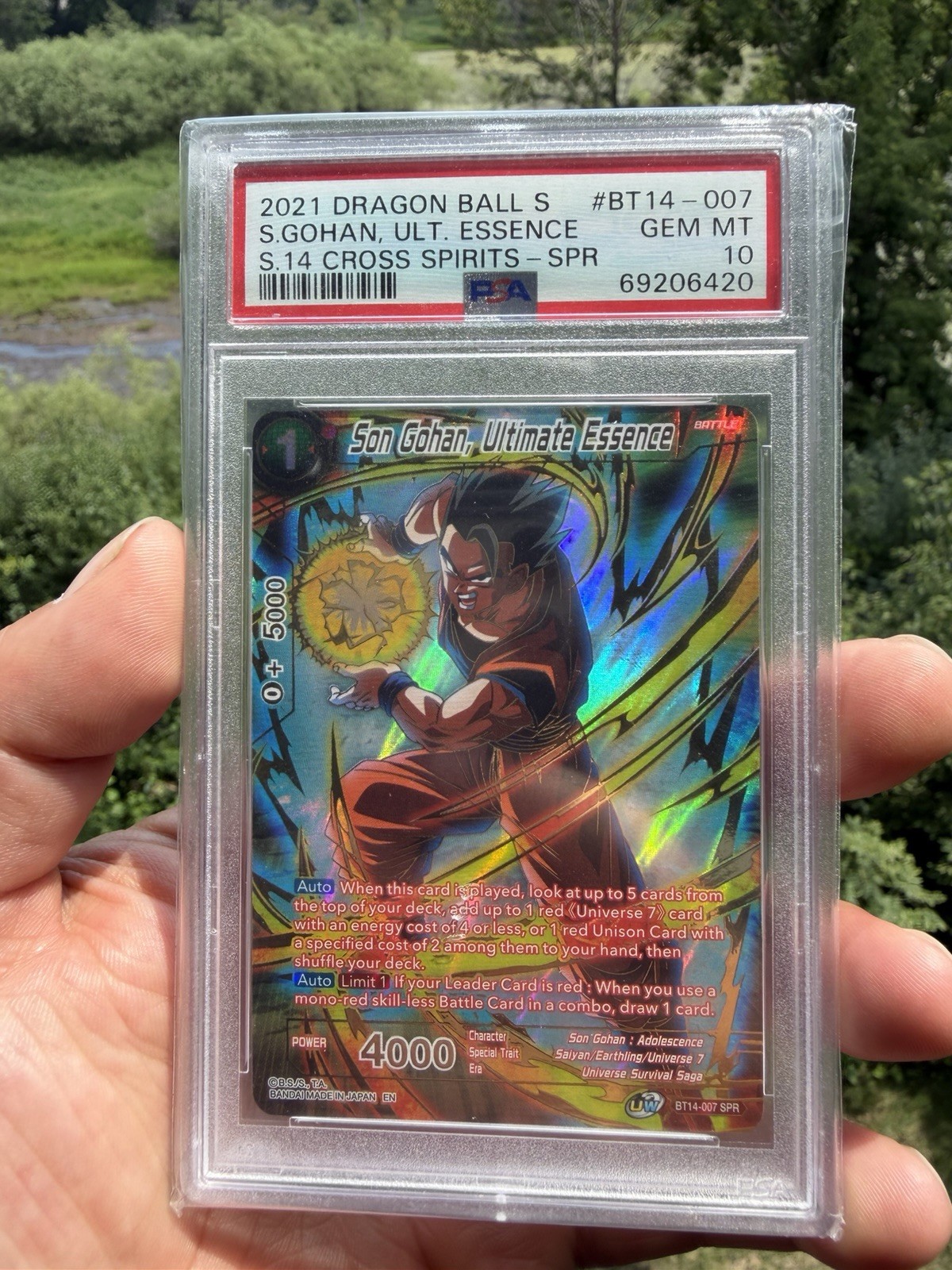 Dragon Ball Super Card Game - Son Gohan, Ultimate Essence BT14-007 SPR PSA 10