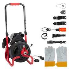 75Ft×1/2" Drain Auger Cleaner Electric Sewer Snake Cleaning Machine w/ 6 Cutters