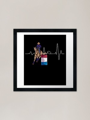 Barrel Racing Heartbeat Western Rid gerahmtes Wandbild Poster Leinwanddruck Bild