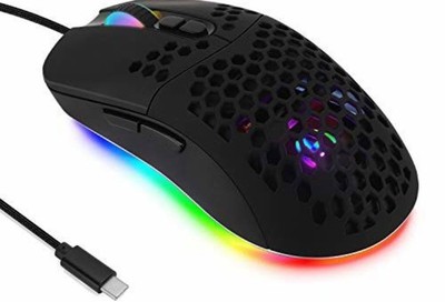 Compare @ $37 Wired USB C Gaming Mice,Lightweight Honeycomb Shell,7200DPI 5 RGB