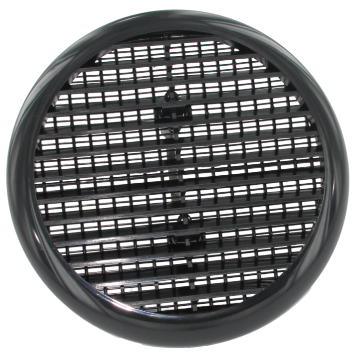 Securit Round Louvre Air Vent Cover Flyscreen Bathroom Shed Garage 165mm - Black