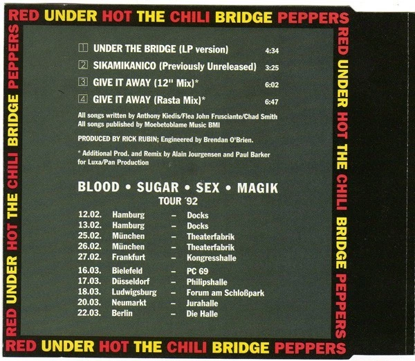Red Hot Chili Peppers – Under The Bridge -Warner Bros. Records – 9362-40358-2 - Bild 2 von 3