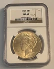 1924 Silver Peace Dollar $1 - NGC MS 63