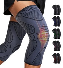 HiRui Knee Brace Compression Sleeve 2 Pack for Men Women Large, Black